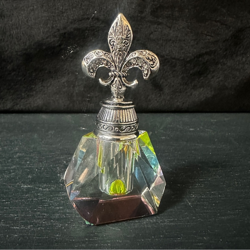 Fleur De Lis Glass Bottle